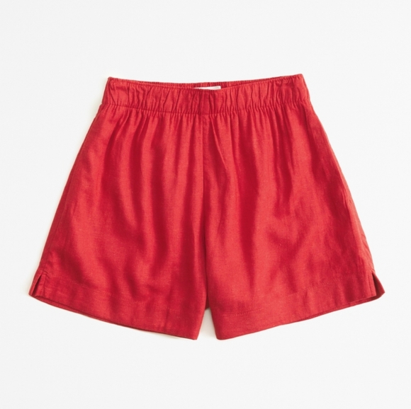 Abercrombie & Fitch Pants - ABERCROMBIE & FITCH: Linen-Blend Pull-On Short